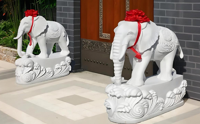 曲陽優(yōu)藝園林雕塑“吉祥石象”雕刻藝術(shù)賦能風(fēng)水美學(xué)