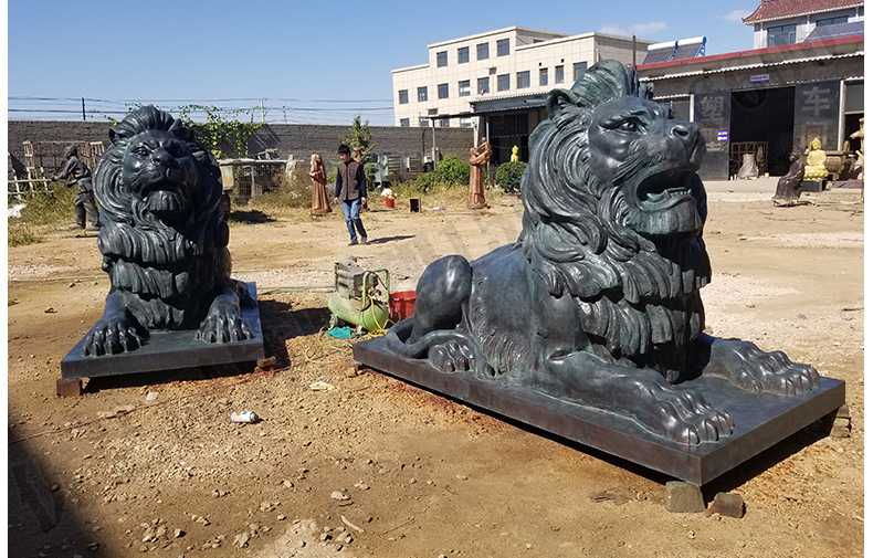銅雕塑廠家，歐式銅獅子，匯豐銀行銅獅子