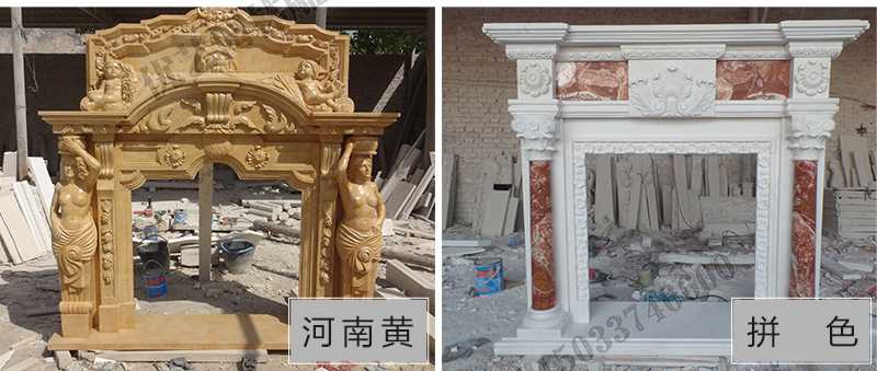 石雕壁爐架款式，定制石雕壁爐架，石雕壁爐架廠家