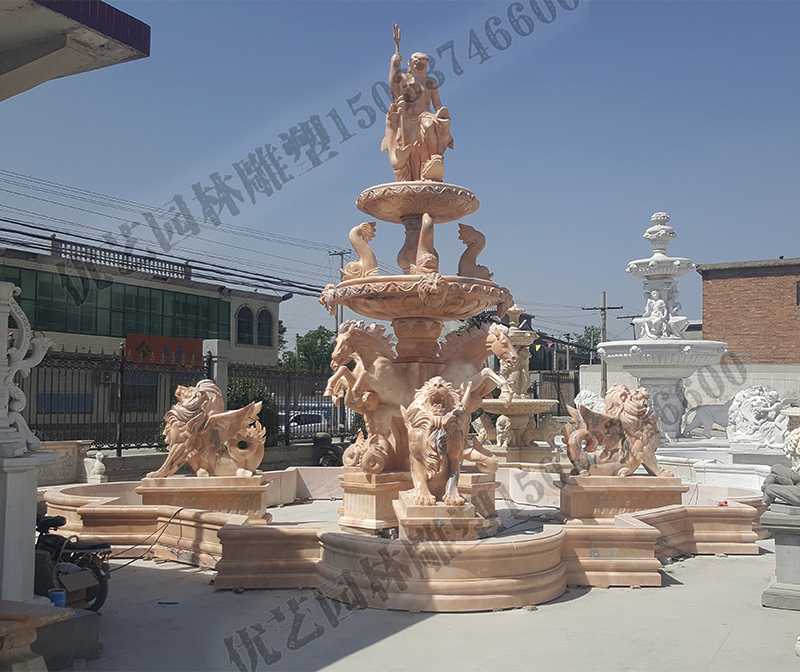 大理石景觀噴泉，歐式大型噴泉，石雕噴泉廠家