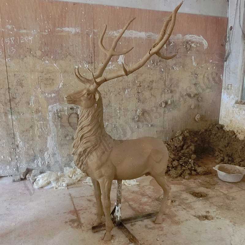 銅鹿泥模，麋鹿泥模，青銅鹿雕塑，銅鹿擺件4.jpg