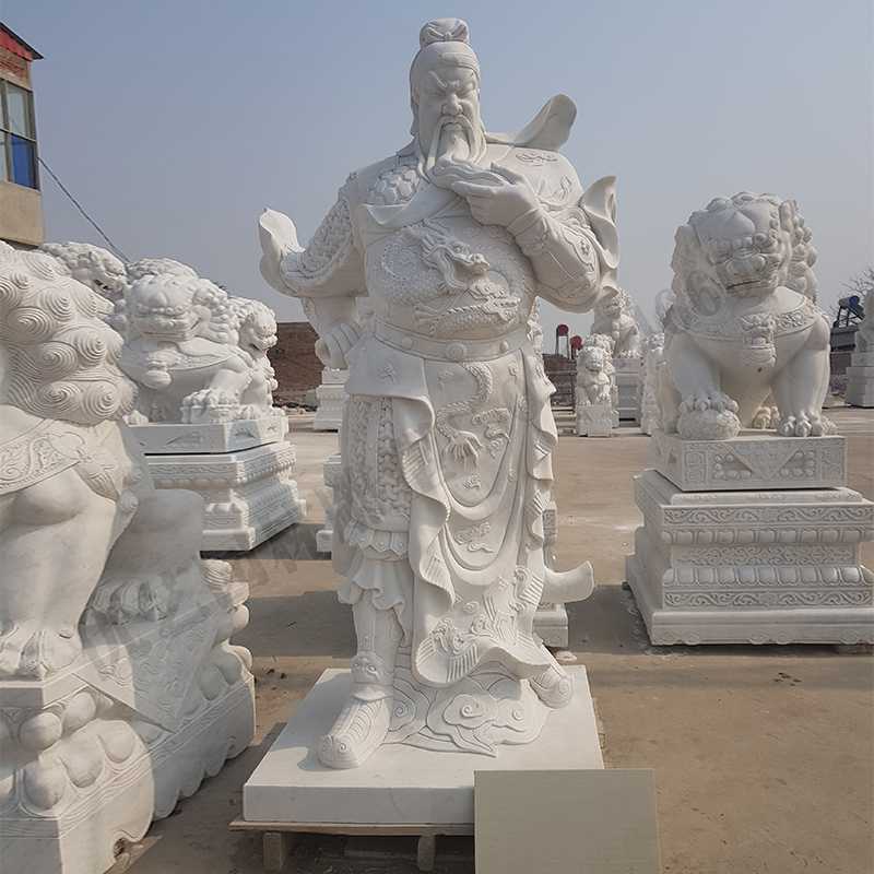 漢白玉關公像，石雕關公像，大理石關公雕像，關羽雕像，河北石雕關公廠家.jpg