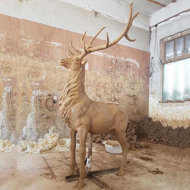 銅鹿模型，銅麋鹿雕塑，麋鹿模型，銅麋鹿泥模1.jpg