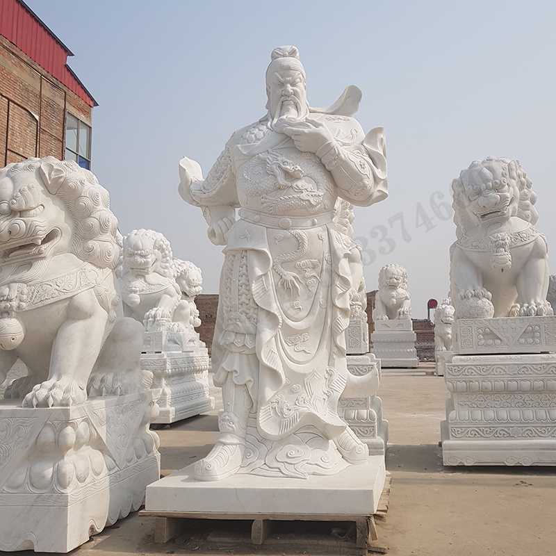漢白玉關公像，石雕關公像，大理石關公雕像，關羽雕像，河北石雕關公廠家2.jpg
